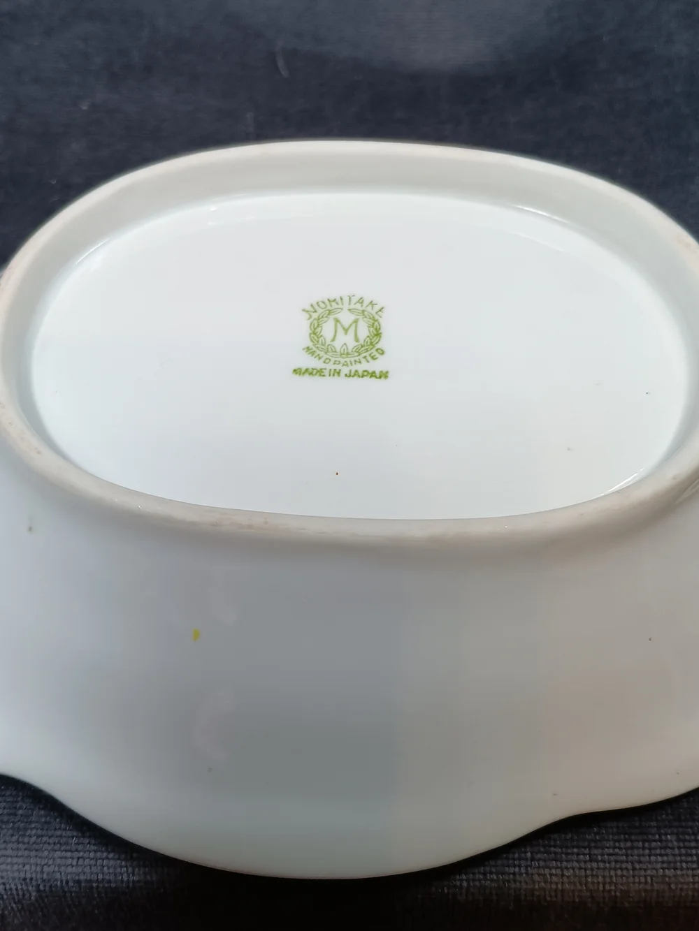 Antique Noritake Hand-Painted Serving Dish with Chestnut Motif - Color Gradient